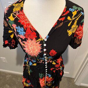 Black dress with colored flowers | Small